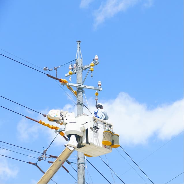 電柱高所作業の様子